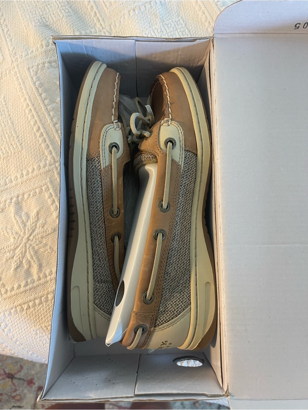 Sperry Men's Two-Tone Tan and Cream Boat Shoes